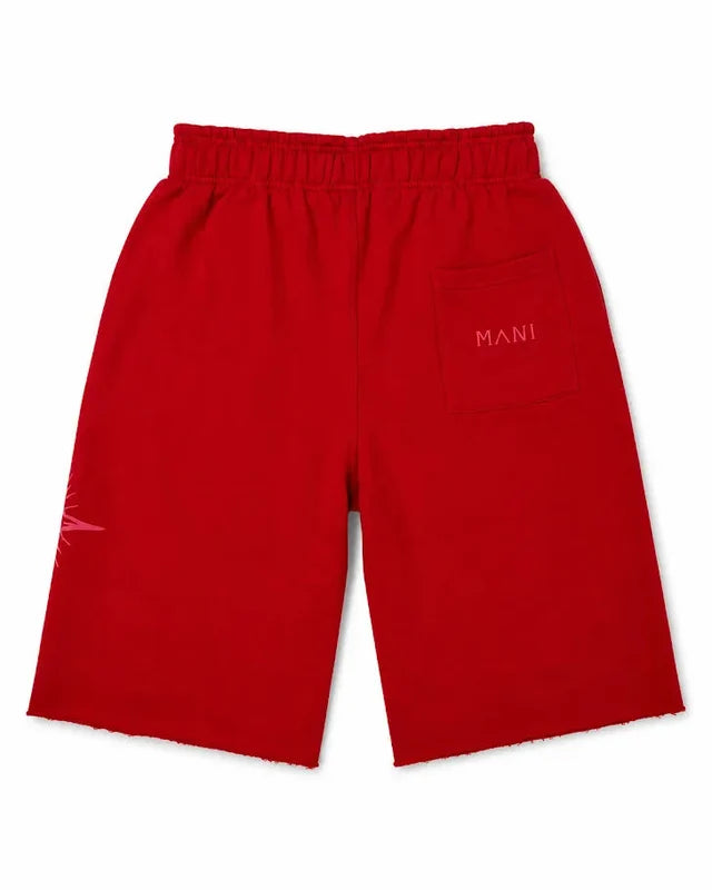 Vertical Logo Long Shorts Red