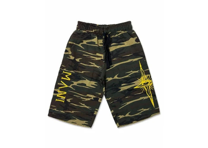 Vertical Logo Long Shorts Camo