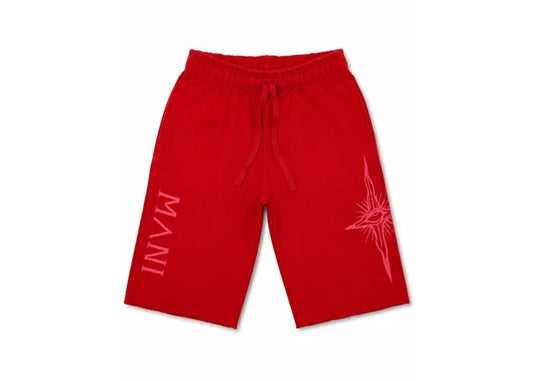 Vertical Logo Long Shorts Red
