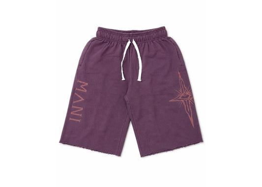 Vertical Logo Long Shorts Plum
