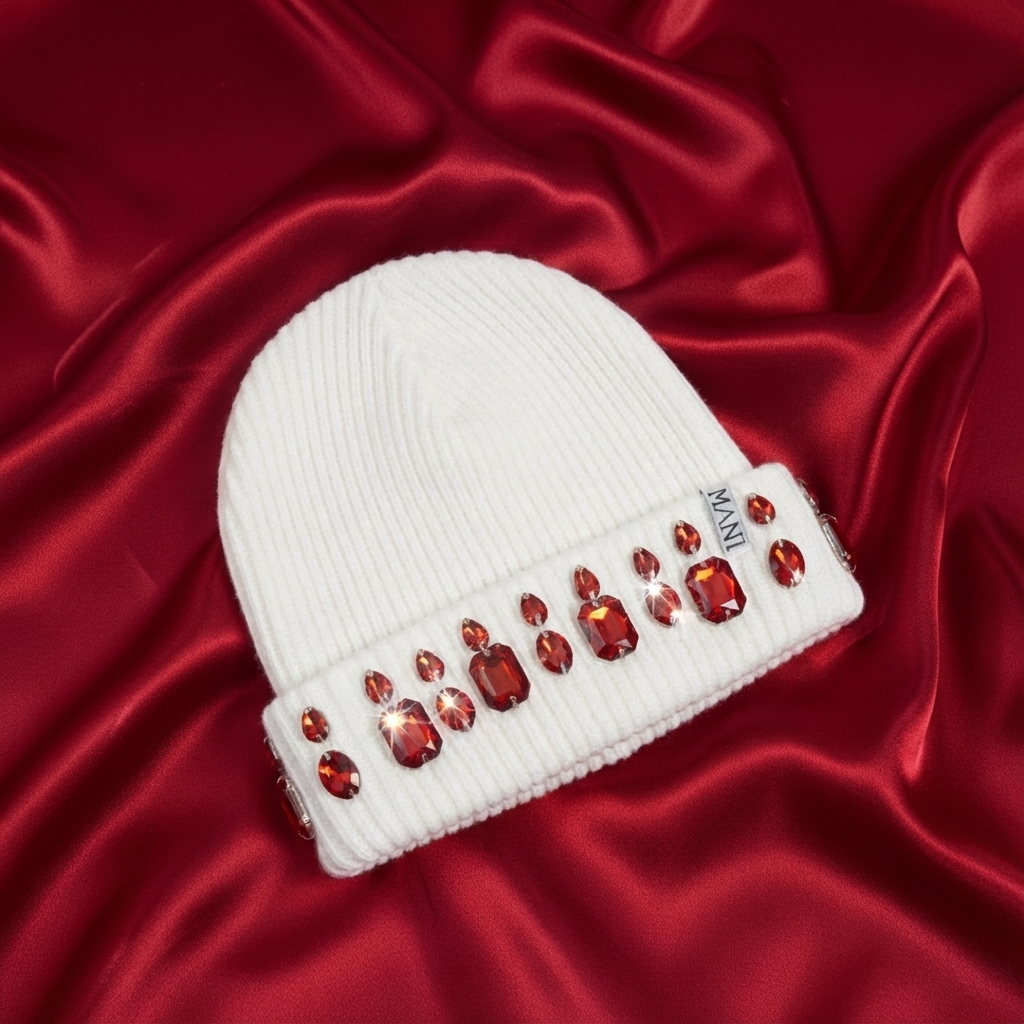 Mani v3 Royalty Beanie White Red