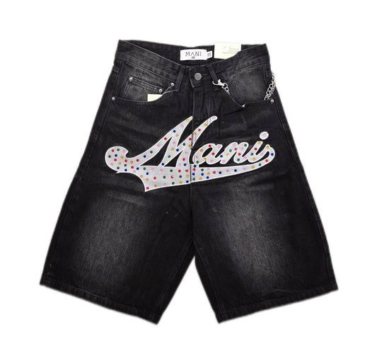 Mani Denim Shorts Black