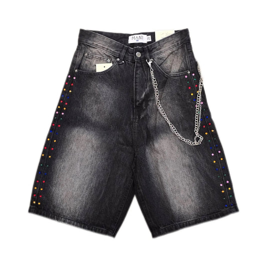 Multi-Stone Denim Shorts