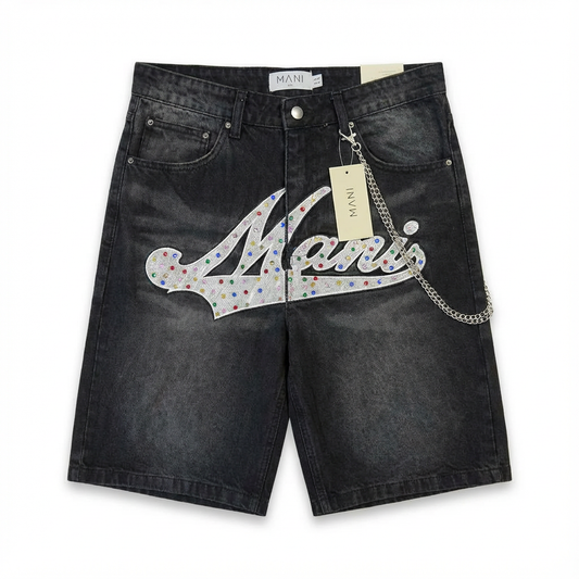 Varsity Denim Shorts "Mani"