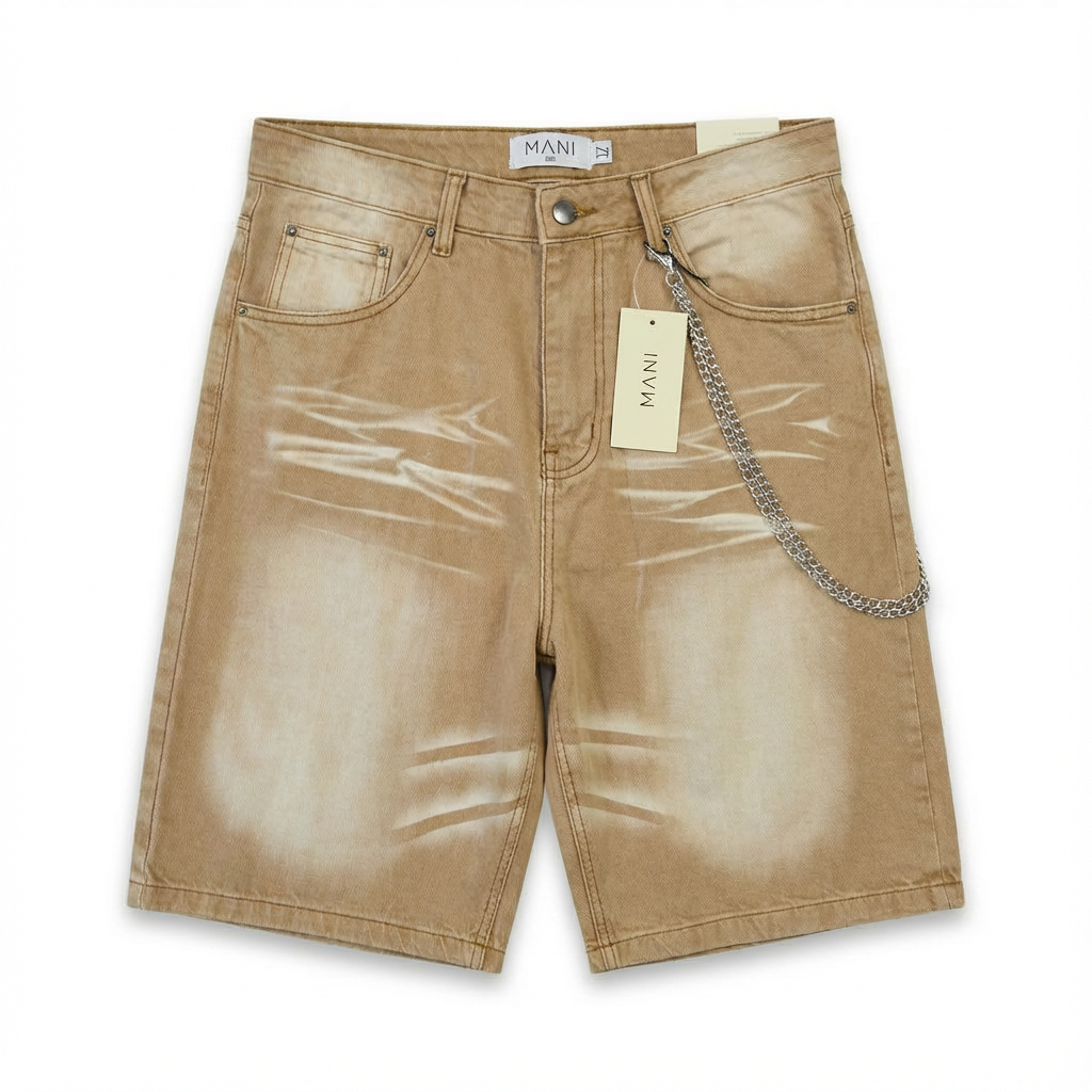 Denim Shorts Khaki