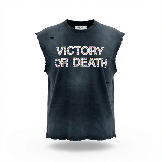 Victory or Death Cutoff Tee Black